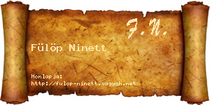 Fülöp Ninett névjegykártya